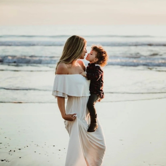 NEW**PinkBlush Off Shoulder Ruffle Trim Maxi‎ - Picture 5 of 5